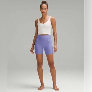 lululemon HR Yoga Short 6” *Grid Texture, SZ 6, Dark Lavender - worn 1x/Like New